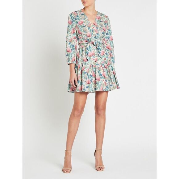 La Vie Rebecca Taylor Women's Long Sleeve Paint Garden Dress SIZE S MSRP $295 - Picture 6 of 13